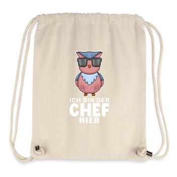 Chef Spruch Anführer Eule Motiv - Stanley/Stella recycelter Gym Bag - Naturweiß - Vorne