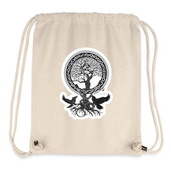 Round braided arborvitae with ravens - Stanley/Stella Recycled Gym Bag - natural - Front