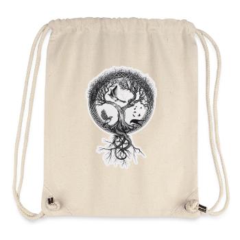 Tree of Life with Birds and Ravens and Roots - Stanley/Stella Recycled Gym Bag - natural - Front