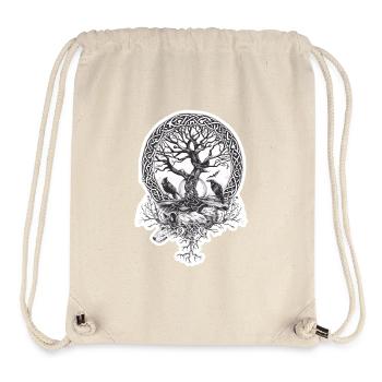 Detailed Celtic Tree of Life with Ravens - Stanley/Stella Recycled Gym Bag - natural - Front