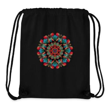 Harmonie Floral Mandala Inspiriert Künstlerisch - Stanley/Stella recycelter Gym Bag - Schwarz - Vorne