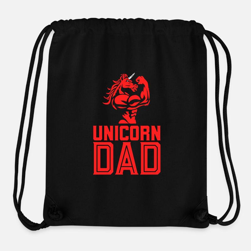Einhorn Papa Lustiges Einhorn mit Körpermuskeln Vater - Stanley/Stella recycelter Gym Bag - Schwarz