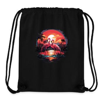Flamingos Sunset Beach Ocean Flamingo - Stanley/Stella Recycled Gym Bag - black - Front