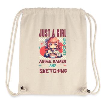 Anime Ramen Sketching - Stanley/Stella recycelter Gym Bag - Naturweiß - Vorne