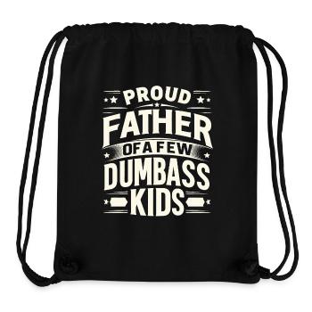 Papa Vater Fier Père De Quelques Enfants Stupides - Sac à cordon recyclé Stanley/Stella - noir - Devant