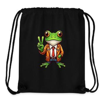 Friedensfrosch - Inspirierendes Motiv - Stanley/Stella recycelter Gym Bag - Schwarz - Vorne
