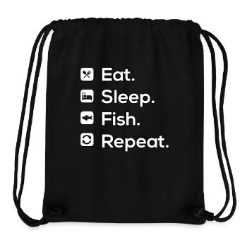 Mangez du poisson pour dormir - Sac à cordon recyclé Stanley/Stella - noir - Devant