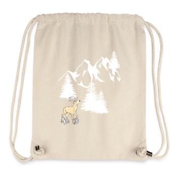 Mountains Peaks Spruce Navel Tree Deer Nature - Stanley/Stella Recycled Gym Bag - natural - Front