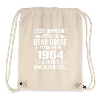 Toujours Beau Gosse 1964 Cadeau Anniversaire 1964 - Sac à cordon recyclé Stanley/Stella - blanc naturel - Devant