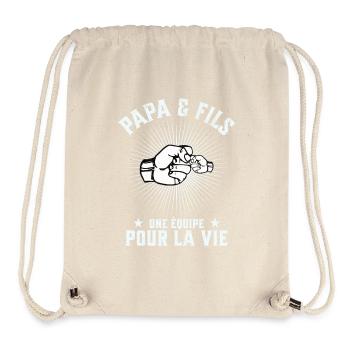 Father and Son A Team for Life Funny Gift - Stanley/Stella Recycled Gym Bag - natural - Front