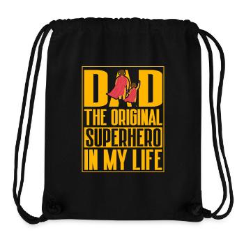 Papa : le super-héros original de ma vie - Sac à cordon recyclé Stanley/Stella - noir - Devant