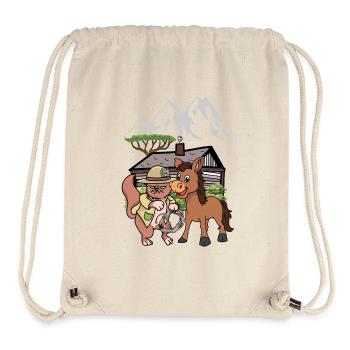 Cat Wild West Nature Child Children Rider Donkey - Stanley/Stella Recycled Gym Bag - natural - Front