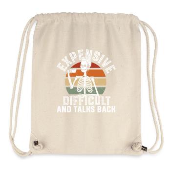 ex Expensive Difficult And Talks Back Skeleton - Stanley/Stella recycelter Gym Bag - Naturweiß - Vorne
