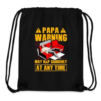 Avertissement de papa peut faire une sieste soudaine à tout moment - Sac à cordon recyclé Stanley/Stella - noir - Devant