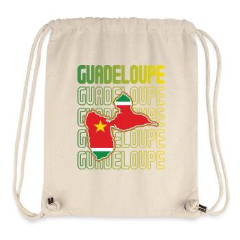 idee cadeau design drapeau de la guadeloupe - Sac à cordon recyclé Stanley/Stella - blanc naturel - Devant