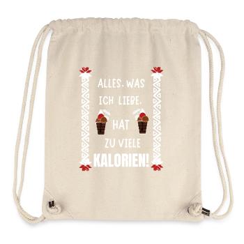 lustiger Spruch Kalorien - Süßigkeiten Essen Humor - Stanley/Stella recycelter Gym Bag - Naturweiß - Vorne