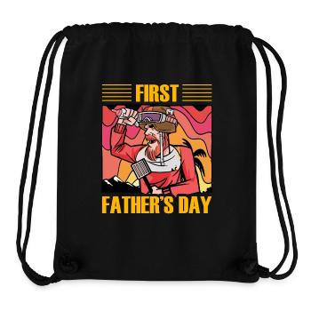 First Father's Day - Stanley/Stella Recycled Gym Bag - black - Front