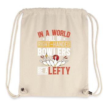 Bowling Linkshänder Linkshändiger Kegler - Stanley/Stella recycelter Gym Bag - Naturweiß - Vorne
