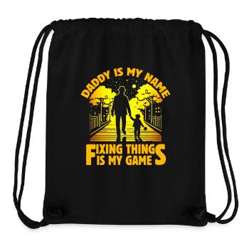 Papa est mon nom réparer les choses est mon jeu - Sac à cordon recyclé Stanley/Stella - noir - Devant