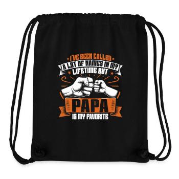Papa Vater Spruch On m’a traité de beaucoup de noms - Sac à cordon recyclé Stanley/Stella - noir - Devant