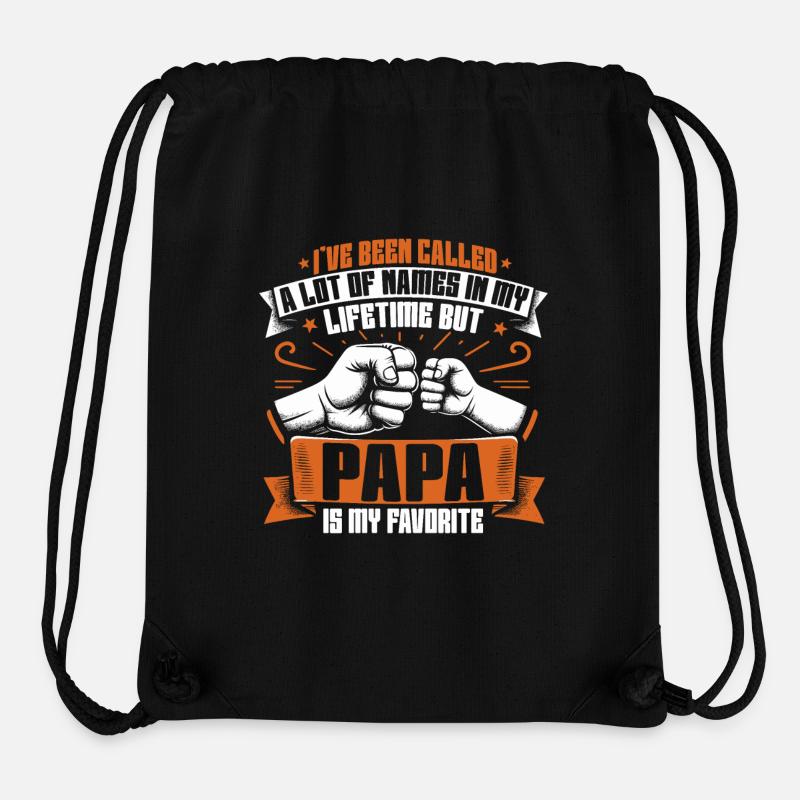Papa Vater Spruch On m’a traité de beaucoup de noms - Sac à cordon recyclé Stanley/Stella - noir