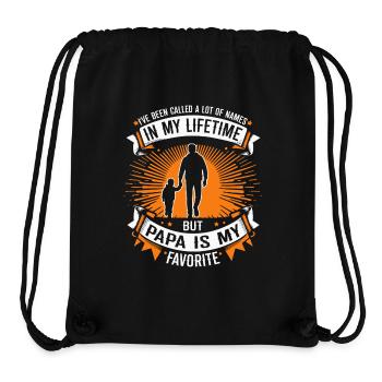 Papa Vater Spruch On m’a traité de beaucoup de noms - Sac à cordon recyclé Stanley/Stella - noir - Devant