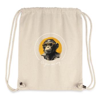 Affe Sonnenbrille Cool - Stanley/Stella recycelter Gym Bag - Naturweiß - Vorne