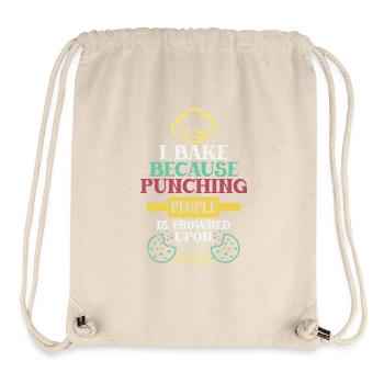 I Bake Because Punching People Is Frowned Upon – - Stanley/Stella recycelter Gym Bag - Naturweiß - Vorne