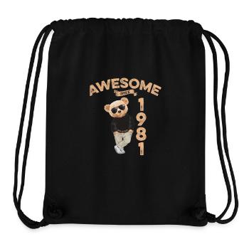 1981 Geburtstag Cool Teddy Bär Awesome since - Stanley/Stella recycelter Gym Bag - Schwarz - Vorne