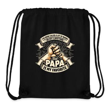 Idée de cadeau papa père fils appelé beaucoup de noms - Sac à cordon recyclé Stanley/Stella - noir - Devant