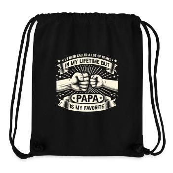 Idée de cadeau papa père fils appelé beaucoup de noms - Sac à cordon recyclé Stanley/Stella - noir - Devant