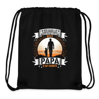 Idée de cadeau papa père fils appelé beaucoup de noms - Sac à cordon recyclé Stanley/Stella - noir - Devant