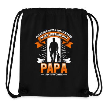 Idée de cadeau papa père fils appelé beaucoup de noms - Sac à cordon recyclé Stanley/Stella - noir - Devant