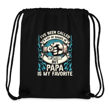 Idée de cadeau papa père fils appelé beaucoup de noms - Sac à cordon recyclé Stanley/Stella - noir - Devant