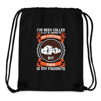 Idée de cadeau papa père fils appelé beaucoup de noms - Sac à cordon recyclé Stanley/Stella - noir - Devant
