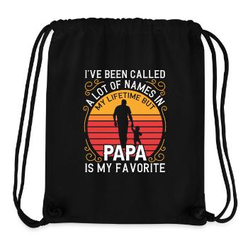 Idée de cadeau papa père fils appelé beaucoup de noms - Sac à cordon recyclé Stanley/Stella - noir - Devant
