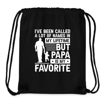 Idée de cadeau papa père fils appelé beaucoup de noms - Sac à cordon recyclé Stanley/Stella - noir - Devant