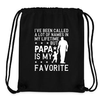 Idée de cadeau papa père fils appelé beaucoup de noms - Sac à cordon recyclé Stanley/Stella - noir - Devant