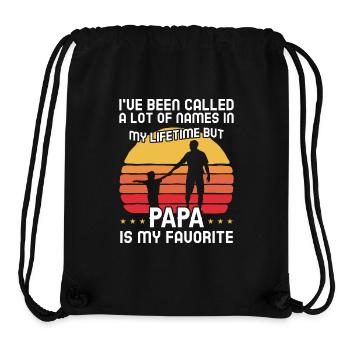 Idée de cadeau papa père fils appelé beaucoup de noms - Sac à cordon recyclé Stanley/Stella - noir - Devant