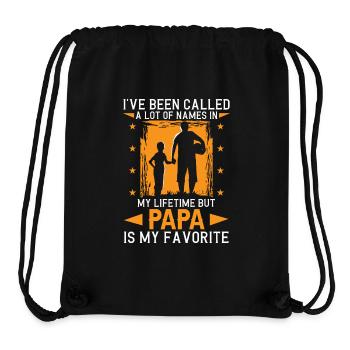 Idée de cadeau papa père fils appelé beaucoup de noms - Sac à cordon recyclé Stanley/Stella - noir - Devant