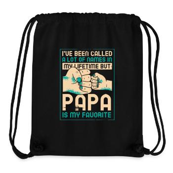 Idée de cadeau papa père fils appelé beaucoup de noms - Sac à cordon recyclé Stanley/Stella - noir - Devant
