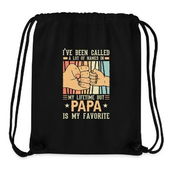 Idée de cadeau papa père fils appelé beaucoup de noms - Sac à cordon recyclé Stanley/Stella - noir - Devant