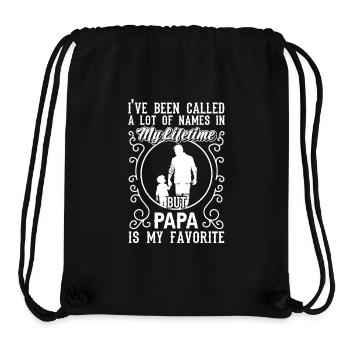 Idée de cadeau papa père fils appelé beaucoup de noms - Sac à cordon recyclé Stanley/Stella - noir - Devant