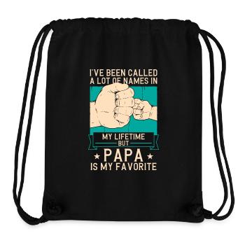 Idée de cadeau papa père fils appelé beaucoup de noms - Sac à cordon recyclé Stanley/Stella - noir - Devant