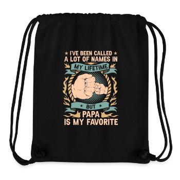 Idée de cadeau papa père fils appelé beaucoup de noms - Sac à cordon recyclé Stanley/Stella - noir - Devant