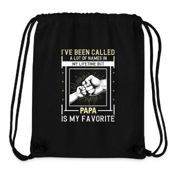 Idée de cadeau papa père fils appelé beaucoup de noms - Sac à cordon recyclé Stanley/Stella - noir - Devant