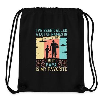 Idée de cadeau papa père fils appelé beaucoup de noms - Sac à cordon recyclé Stanley/Stella - noir - Devant