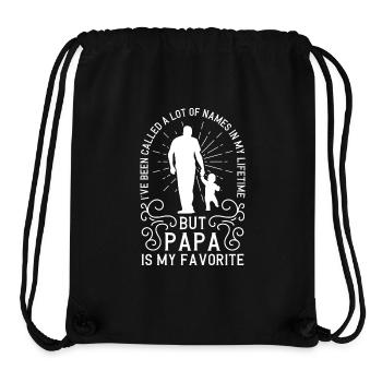 Idée de cadeau papa père fils appelé beaucoup de noms - Sac à cordon recyclé Stanley/Stella - noir - Devant