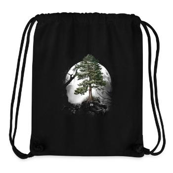 Forêt Nature sauvage Conifères Forêt Arbre Pin Halloween Arbres - Sac à cordon recyclé Stanley/Stella - noir - Devant