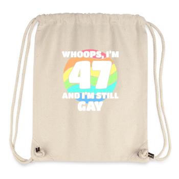 47e anniversaire 47 BDay Lesbienne Gay Bi Trans - - Sac à cordon recyclé Stanley/Stella - blanc naturel - Devant